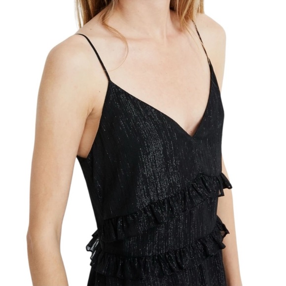NWT MADEWELL BLACK SHIMMER DRESS SIZE 4 - Picture 2 of 5